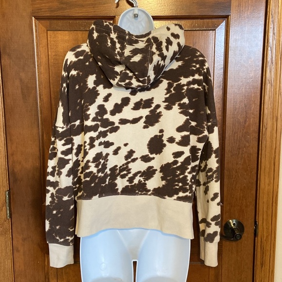 Ariat Women's Real Pony Printed Hooded Brown/White Cropped Size Small - Picture 6 of 11